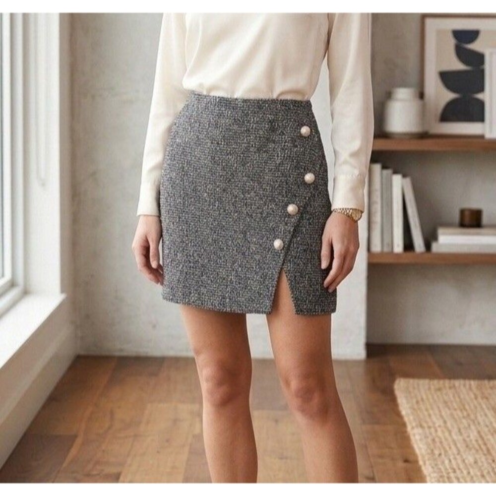 Lovers + Friends skirt Womens S Cherie Mini Revolve Tweed Coquette Academia New